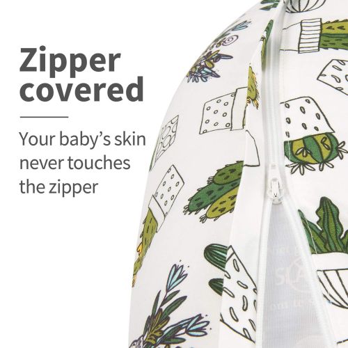  [아마존베스트]ALVABABY Nursing Pillow Cover Slipcover,100% Organic Cotton,Soft and Comfortable,Feathers Design,Maternity Breastfeeding Newborn Infant Feeding Cushion Cover,Baby Shower Gift ZT-Z1