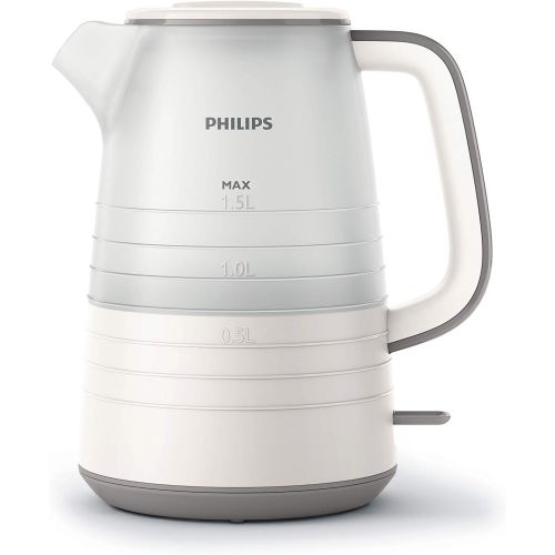 필립스 Philips HD9334/20 Wasserkocher, 2200 W, 1,5 L, transparent/weiss