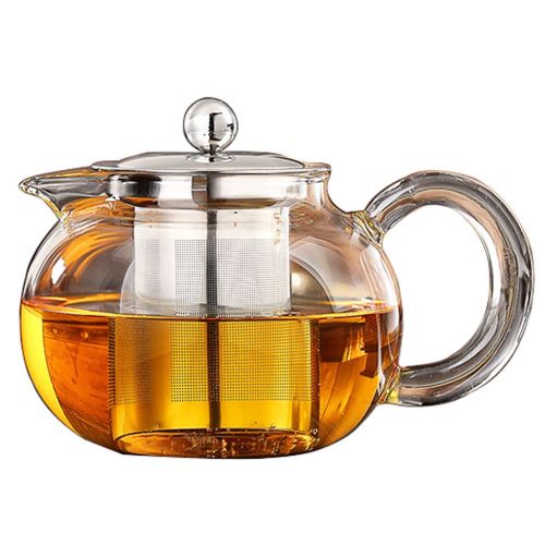  Lifeyz klare transparente glas teekanne hochwarmfester teekanne blume tea coffee pot mit rostfreier Stahl infuser kurze auslauf teekanne 500ML