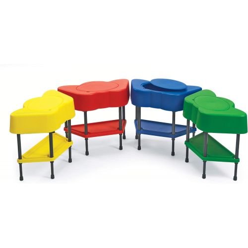  [아마존베스트]Angeles Adjustable Height Sensory Tables, 24” by 13” by 18-24” (Set of 4)  Configure Fun Shaped Tables in a Row or Circle  Bright Colors, Lid and Storage Shelf  Fill with Sand,