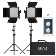 [아마존 핫딜]  [아마존핫딜]GVM Great Video Maker GVM 2 Pack LED Video Lighting Kits with APP Control, Bi-Color Variable 2300K~6800K with Digital Display Brightness of 10~100% for Video Photography, CRI97+ TLCI97 Led Video Light P