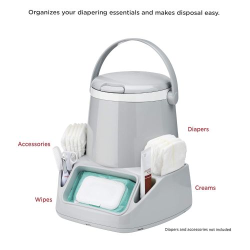  Playtex Diaper Genie Quick Caddy, Mini Portable Diaper Pail with Improved Lid Closure, Includes 270 Count Refill Cartridge