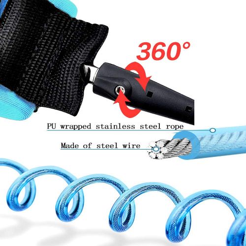  HanYoer Anti-Lost Rope Child Anti-Missing Wrist Chain Traction Rope Baby Anti-Lost Rope Outdoor Walking Safety Rope Anti-Lost Wristband Pack of 2 (1.5 x 2.5 m) (Blue)