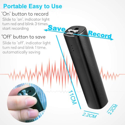  Mini Digital Voice Recorder,8GB Voice Activated Recorder 365 Standby 800 Hours Capacity Audio Sound Recording Dictaphone-by Hfuear