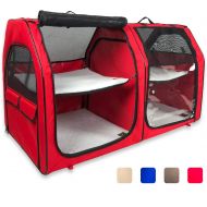 One for Pets Cat Show House Portable Dog Kennel (Shelter) Red  Cream  Tan