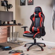 Merax PP036128JAA High Back Gaming Chair with Lumbar Support and Headrest, Red