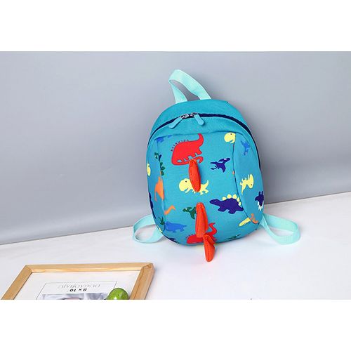  Ylucky Kids Backpack Toddler Child Anti-Lost Dinosaur Daypack with Lesh Preschool Toy Lunch Bag School Book Bag (Blue)