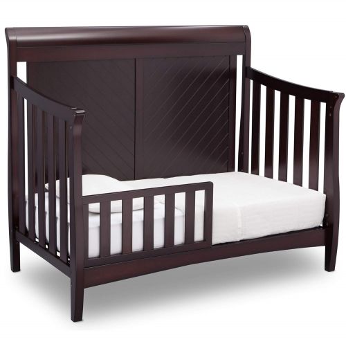  Delta Children Bennington Elite Sleigh 4-in-1 Convertible Crib, Charcoal Grey