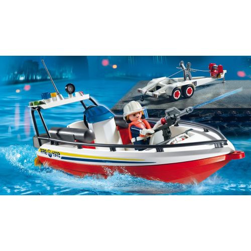 플레이모빌 PLAYMOBIL Playmobil Fire Boat with Trailer