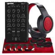 Gemini MXR-01 Professional 2-Channel DJ Mixer with Headphones and Basic Bundle