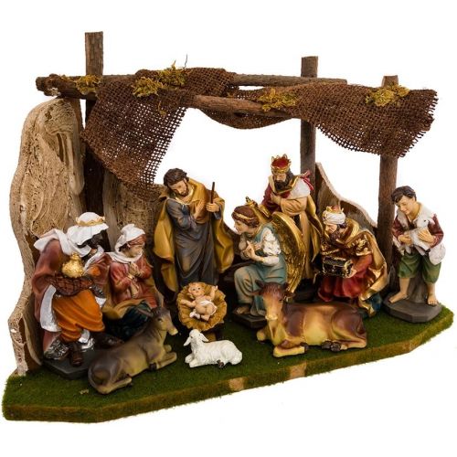 커트애들러 Kurt Adler Nativity Set with 11 Figures and Stable