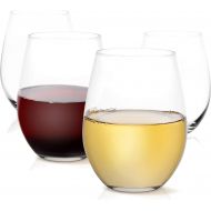 [아마존 핫딜]  [아마존핫딜]JoyJolt Spirits Stemless Wine Glasses for Red or White Wine (Set of 4)-15-Ounces