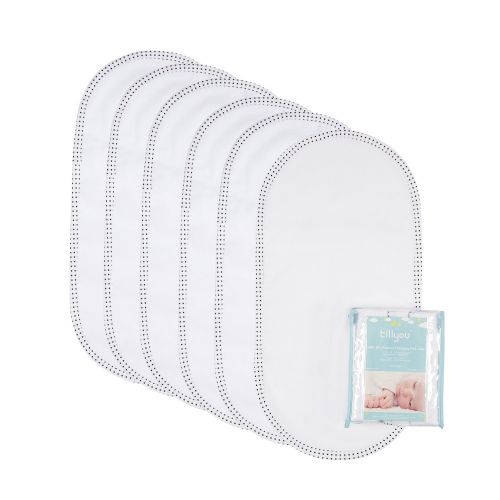 TILLYOU Larger Softer Changing Pad Liners Waterproof, Washable Reusable Changing Table Cover Liners Double Layers, 100% Cotton Flannel Surface, 27x13 6 Count