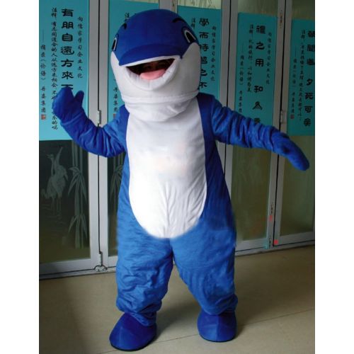  Huiyankej Blue Dolphin Whale Mascot Costume Dolphin Costume Adult Fancy Dress
