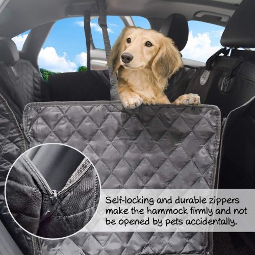  FRUITEAM Dog Seat Cover for Back Seat, 100% Waterproof Pet Car Seat Covers-Scratch Proof & Nonslip Backing & Hammock-Upgraded Quilted Durable Dogs Backseat for Cars Trucks and SUVs