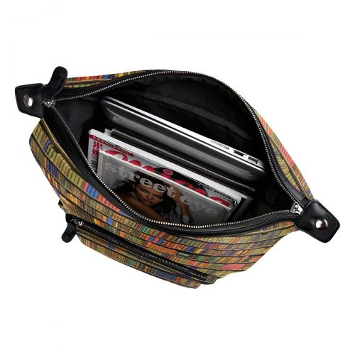  Fonmifer Books Bookshelf Casual Backpack Lightweight Travel Daypack Bag Multi-Pocket Student School Bag