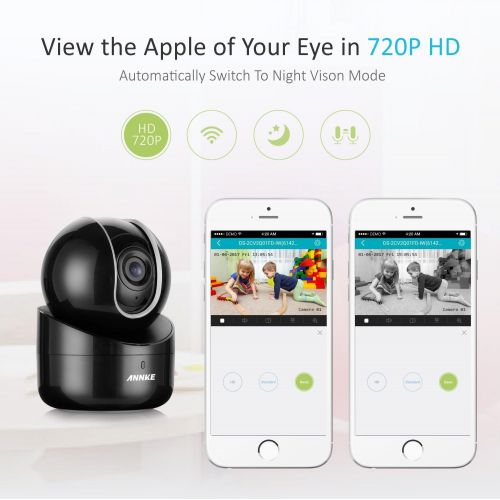  ANNKE Annke 2-Packed 720P HD CCTV Wireless Network IP Camera with Build-in Mic and Speaker