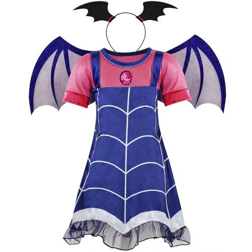  AmzBarley Little Girls Vampire Costume Boo-Tiful Pullover Dress up Dresses 2-11 Years