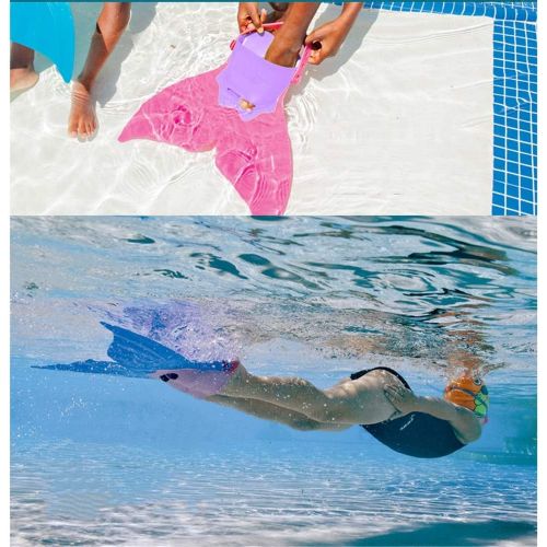  WJH Kurze Flossen zum Schwimmen und Schnorcheln fuer Kinder Meerjungfrau-Flossen Premium-Flossen, die Sich fuer Tauchen, Apnoe und Schnorcheln einstellen