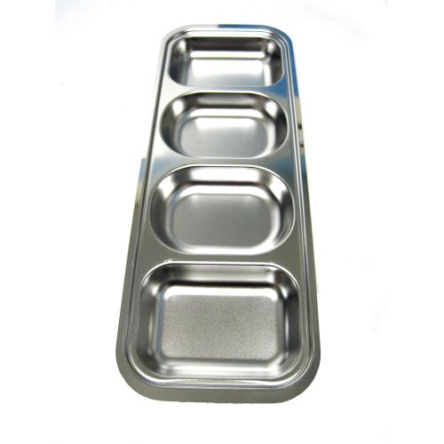  Enjoyingbuy 4 Divided Stainless Steel Kids Snack Tray Food Tray Diet Portion Control Plate