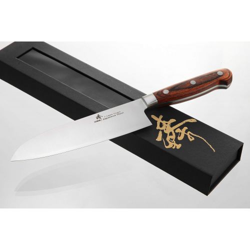  ZHEN Japanese VG-10 3-Layer Forged Stainless Steel Small Santoku Knife, 5-Inch