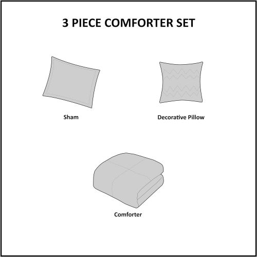  Mi-Zone Elliot FullQueen Comforter Set Teen Boy Bedding - Navy, Plaid  4 Piece Bed Sets  Peach Skin Fabric Bed Comforter