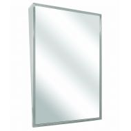 Bradley 740-018300 Float Glass Fixed Tilt Mirror with Welded Corners, 18 Width x 30 Height