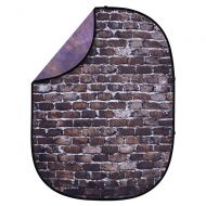 Interfit PB406 Studio Essentials Collapsible - 5 x 6.5 Pop-Up Reversible Background - Grunge Muslin, Back Alley Brick/Dark Purple/Light Purple