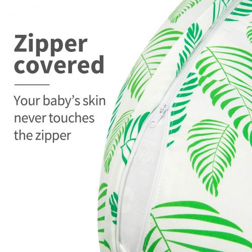  [아마존베스트]ALVABABY Nursing Pillow Cover Slipcover,100% Organic Cotton,Soft and Comfortable,Feathers Design,Maternity Breastfeeding Newborn Infant Feeding Cushion Cover,Baby Shower Gift ZT-CZ