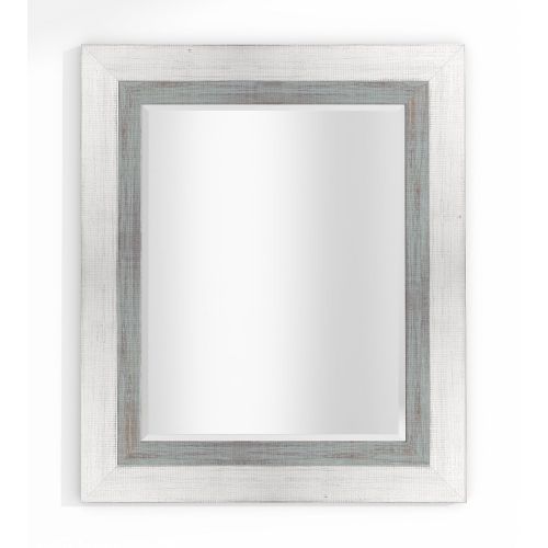  LND Reflections Framed Beveled Mirror - 30x36 or 32x44 - 12 Colors (30 x 36, Marshmallow White/Blue Grey)