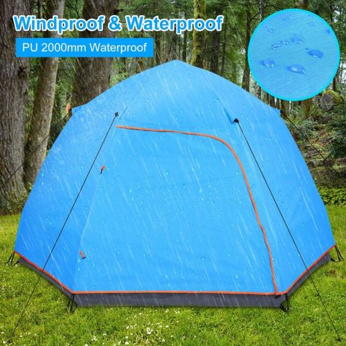  Anchor Instant Pop-Up 4 Person Tent for Camping Double Layer Family Camping Tent for 4 Seasons Waterproof