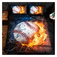 Homebed 3D Sports Baseball Bedding Set for Teen Boys,Duvet Cover Sets with Pillowcases,King Size,3PCS,1 Duvet Cover+2 Pillow Shams