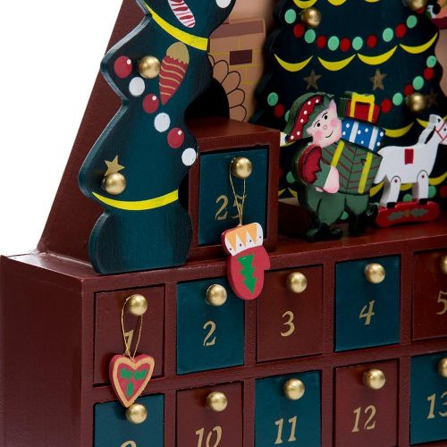 커트애들러 Kurt Adler Christmas Tree 24-Piece Advent Calendar, 16-Inch