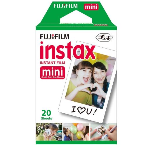 후지필름 Fujifilm INSTAX Mini Instant Film 5 Twin Packs - 100 Prints (White Border) with 100 Picture Frame Stickers and 10 Hanging Frames