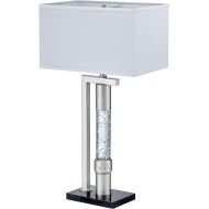 Homelegance Silver Metal Finish Table lamp with Sparkling Decorative Water-Drop Dancing Water Mood Light, Night Light