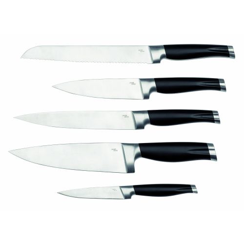  Jamie Oliver Allzweckmesser Gemuesemesser, Messer mit Japanischer Edelstahlklinge, Perfekt Ausbalanciert Dank Durchgehendem ERL und Softtouchgriff, Kunststoff-Edelstahl, Schwarz