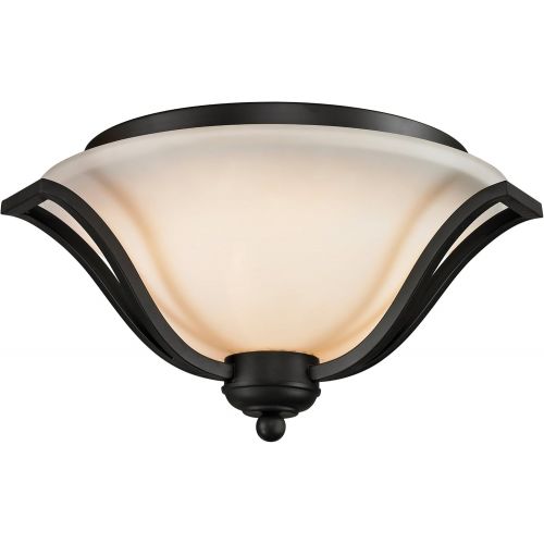  Z-Lite 703F3-MB Lagoon Three Light Ceiling, Steel Frame, Matte Black Finish and Matte Opal Shade of Glass Material