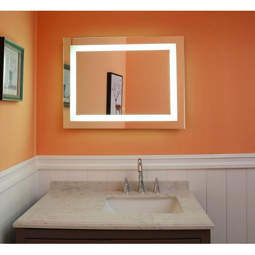  GS MIRROR Wall Mounted LED Lighted Bathroom Mirror GS099DF-4828(48X28) Defogger & Dimmer|Touch Switch| (48x28 inch)