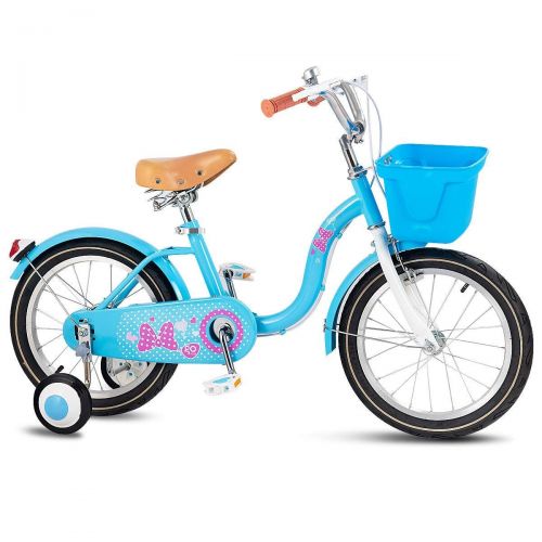  Goplus Kid’s Bike Freestyle Outdoor Sports Bicycle Training Wheels, Basket, Hand Brake Rear Break Boys Girls Bike Kids