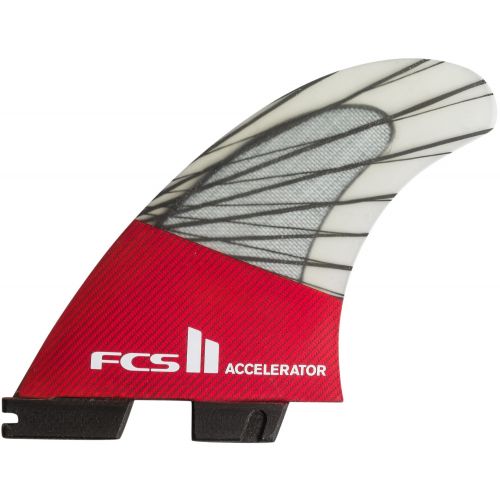  New FCS II Accelerator Performance Core Carbon Tri Fin Set - Red Mood