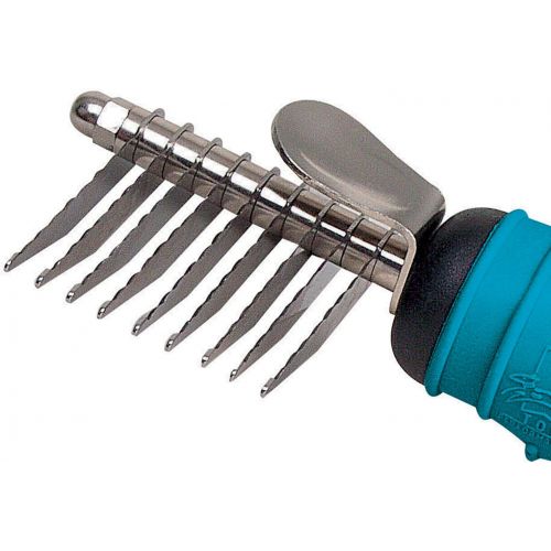  Master Grooming Tools Steel 9-Blades Dematting Ergonomic Pet Comb with Rubber Handle