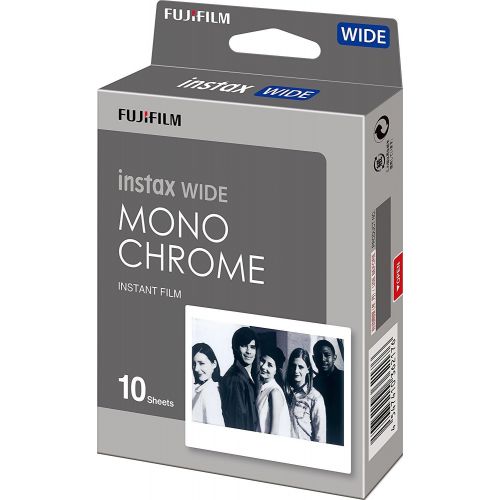 후지필름 Fujifilm Instax Mini Film Twin Pack Fujifilm Instant Film 8-PACK BUNDLE SET , INSTAX WIDE MONOCHROME WW 1 (10 x 8 = 80 Shoots) for Instax Wide 300 Camera -Japan Import (8-pack)
