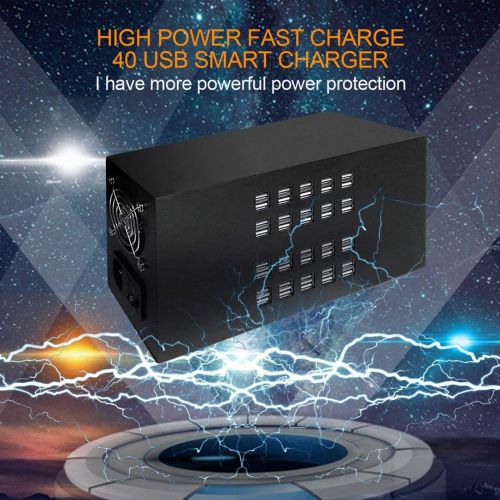  Monllack 40 Ports USB 300W Charger 5V 60A Smart Charging Station Built-in Cooling Fan Fast Charging for Tablets Laptop Phone