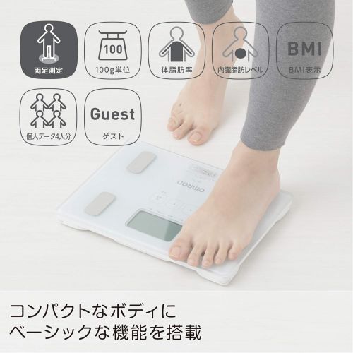  New! Omron Weight Scale Body Composition Meter Body Scan White HBF-214-W Japan