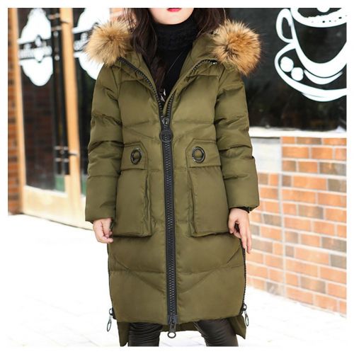  LSERVER Long Girls Down Hooded Jacket Thickening 2017 New Winter Warm White Duck Down Coats For Girls With Fur Hoodie
