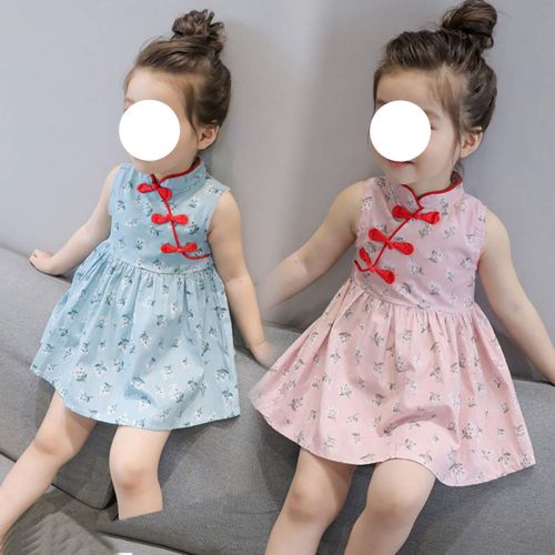  LittleNaNa-Cloth-childrenscostume Summer Girls Dresses Cheongsam Dress Girl Clothing Princess Dress Children Costume Kids Clothes,l,6T