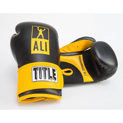  Title Boxing Ali Youth Boxing Gloves, BlackYellow, 8 oz