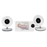 Project Nursery 4.3 LCD Baby Monitor System wTwo Digital Zoom Cameras - Features Audio, Video and Built-in Monitor Stand, 800 ft Range, Infrared Night Vision and Temperature, Motion and Sound Det