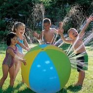 Batteraw Water Spray Ball, Outdoor Inflatable Beach Ball Outdoor Water Spray Balloon for Summer Swimming Party Pool Play Children Kids