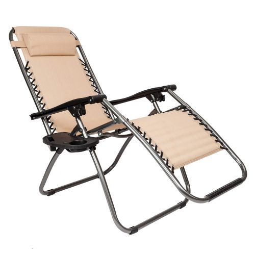  ZOFFYAL Folding Zero Gravity Chair,Patio Chaise Lounges,Outdoor Lounge Patio Chairs,Utility Tray Adjustable Folding Recliner for Deck,Patio,Beach,Yard/Set of 2